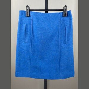 NEW Talbots Skirt Womens 2 petite blue wool straight preppy colorful classic